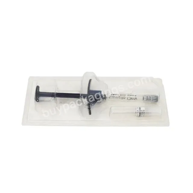 Blister Syringe Packaging Tray Customize High Quality Medical Clear Pet/pvc Plastic 176*71*26mm Medicine 0602003 Accept 0.5mm - Buy Plastic Blister Syringe Tray,Medical Blister Packs,High Quality Medical Plastic Packaging.