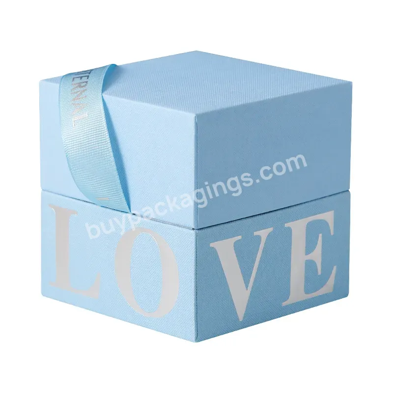 Blue Cosmetic Box Packaging Setup Box For Cosmetics Partial Cover Rigid Box - Buy Custom Fragrance Packaging,Partial Telecope Rigid Box,Cosmetic Boxes.