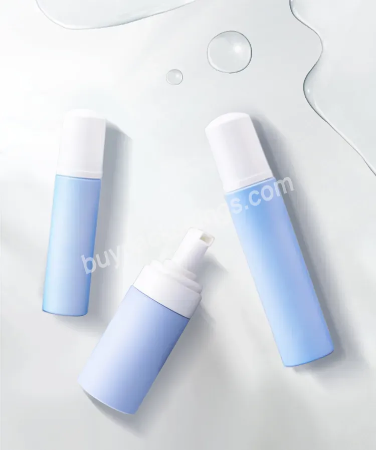 Blue Foam Bottle 100ml 120ml 200ml Custom Color Cleanser Packaging Soft Touch Foam Pump Bottle