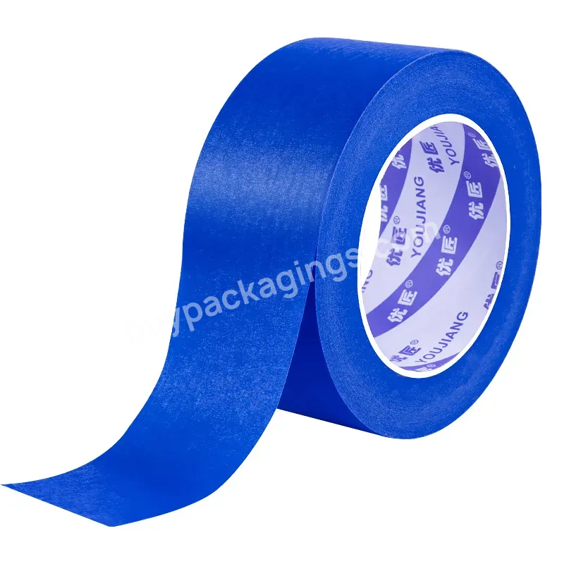 Blue Painter's Masking Tape Crepe Paper Rubber Clean Removal Leaves Behind No Damage Or Sticky Residue Offer Printing 14 Day - Buy Blue Painters Masking Tape For Painters,Custom Printed Masking Tape,Masking Tape For Painting.