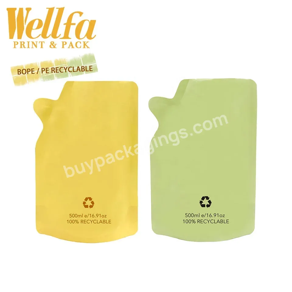 Bolsa Pla Recycle Biodegradable Custom Printed Plastic Packaging Laundry Detergent Liquid Soap Refill Bags Stand Up Spout Pouch - Buy Custom Reusable Food Spout Pouch Bag For Shampoo Refill Sub-packaging Drink Pouch With Spout Packaging Liquid Pouch,
