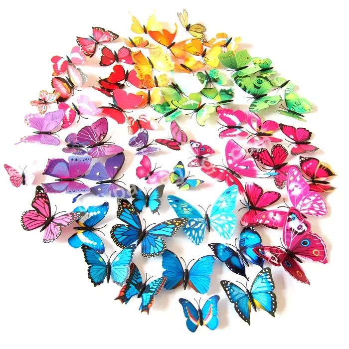 Bouquet Butterfly Decorations Flower Shop Party Supplies Multicolor Three-dimensional Butterfly 3d Pvc - Buy Christmas Butterfly Decoration,Room Wall Decoration Butterfly,Butterfly Party Decorations.