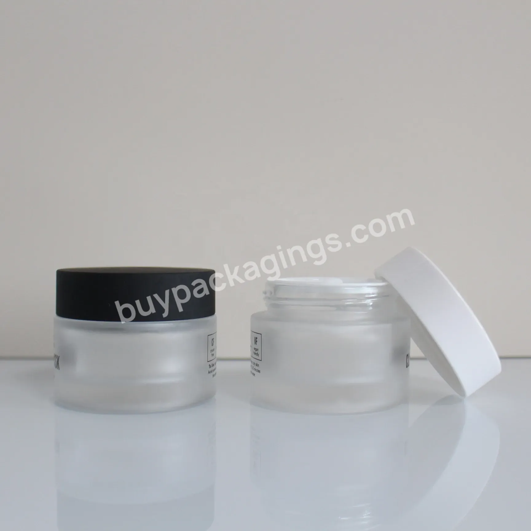 Boutique 50g 100g 200g Face Cream Cosmetic Frosted Glass Jar With White Lid Cosmetic Containers - Buy Frosted Glass Jar,50g Glass Jar,Glass Cosmetic Jars.