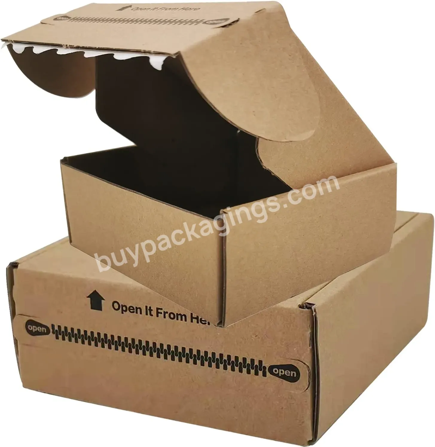 Brown Clothing Shipping Kraft Mailer Boxes Corrugated Cardboard Literature Mailer With Zipper - Buy Custom Shipping Box,Men Boxes Underwear,Zipper Mailing Box.