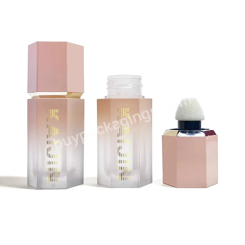 Built-in Sponge And Lip Tint Packaging Tubes Liquid Blush Container Hexagon Shape Lip Gloss Container Tube - Buy Oval Portable Beauty Sponge Loose Powder Bottle Plastic Honey Powder Empty Bottle Packaging Material Retractable,Hexagon Shape Lip Gloss