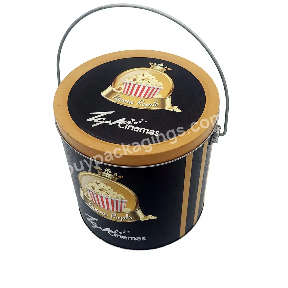 Bulk Customized Empty Cylindrical Popcorn Tin Can Packaging With Handle - Buy Popcorn Tin Can Packaging,Biscuit Cookie Tin Box,Custom Cookie Tins.