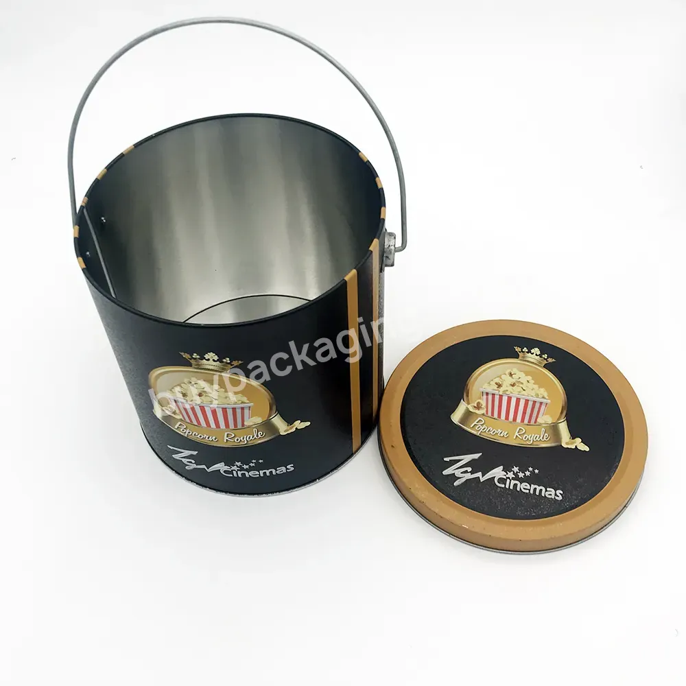 Bulk Customized Empty Cylindrical Popcorn Tin Can Packaging With Handle - Buy Popcorn Tin Can Packaging,Biscuit Cookie Tin Box,Custom Cookie Tins.