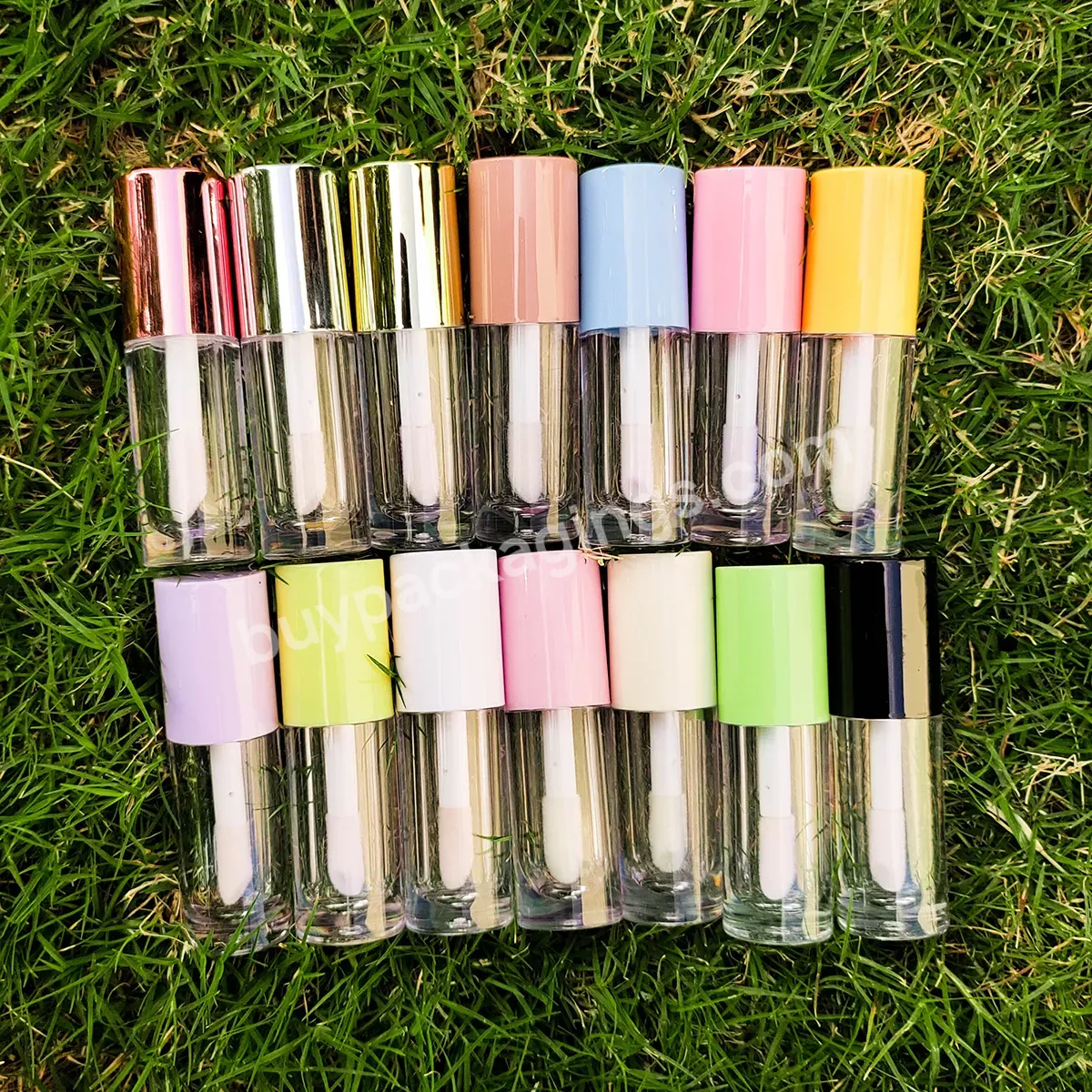 C-wholesale Pink Lipgloss Tubes Empty Lip Container With Big Brush Lip Gloss Containers Custom Logo White Lip Gloss Tube