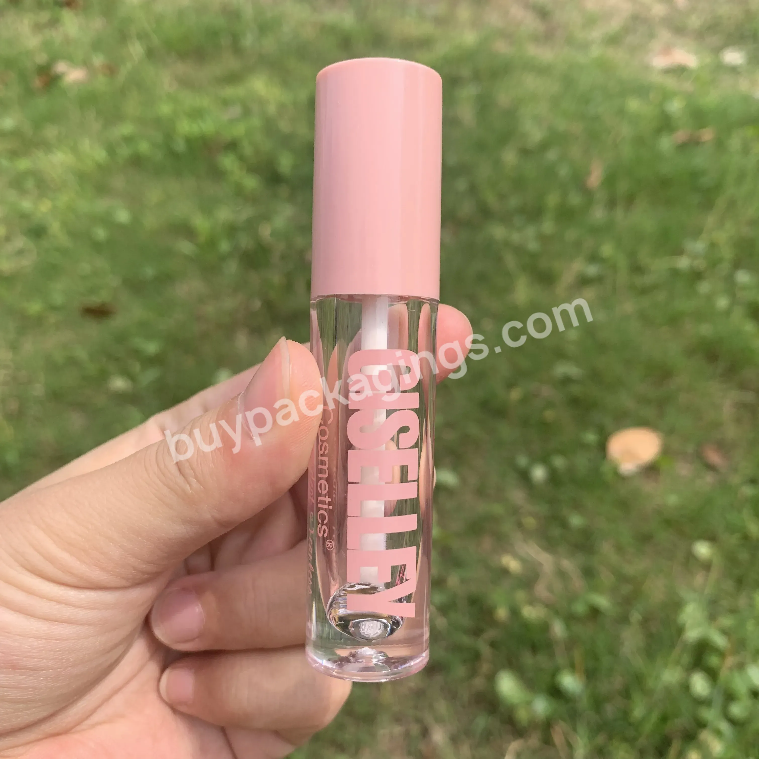 C - Stock 5ml Pink Empty Round Lipgloss Container Tube With Frosted Bottle Low Moq Lipstick Tube - Buy Frosted Lipgloss Tube,Frosted Plastic Tube Pink Bottle,Frosted Lip Gloss Tubes.