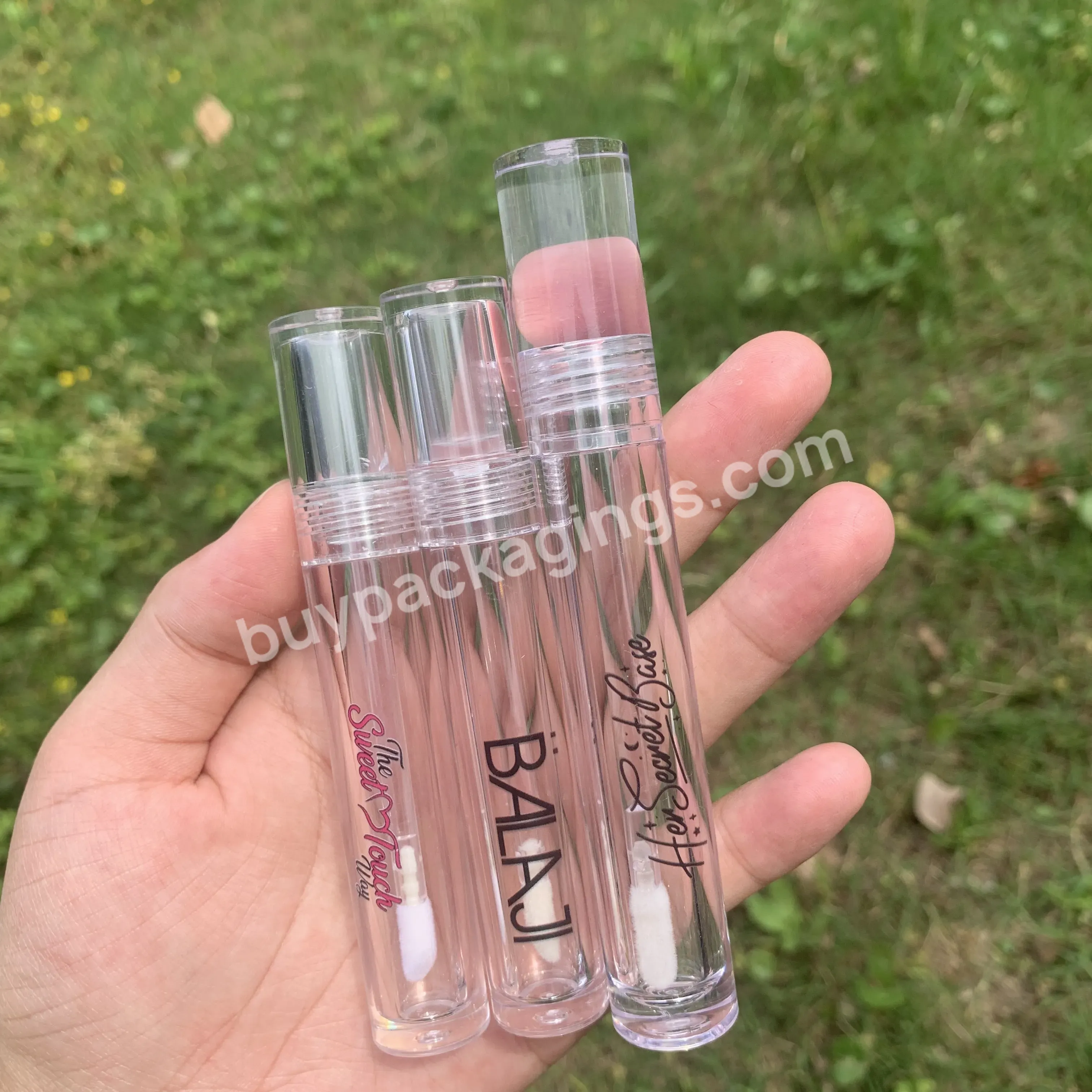 C - New Empty Round Square All Clear Crystal Wand Lip Gloss Container Bottle Packaging Tubes With Big Brush 2ml 3ml 4ml 5ml - Buy Empty Lip Gloss Containers Tube Custom Lip Gloss Tubes With Wands Lip Gloss Packaging Vendors Tubes For Lipgloss,Pink Go
