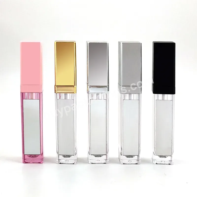 C - Hot Sale 7ml Matte Black Gold Silver Private Square Led Lipgloss Containers Led Lip Gloss Tube With Mirror Wholesale - Buy Led Light Lip Gloss Tube With Mirror,Led Lip Gloss Tube With Mirror,Empty Lip Gloss Tube With Brush.