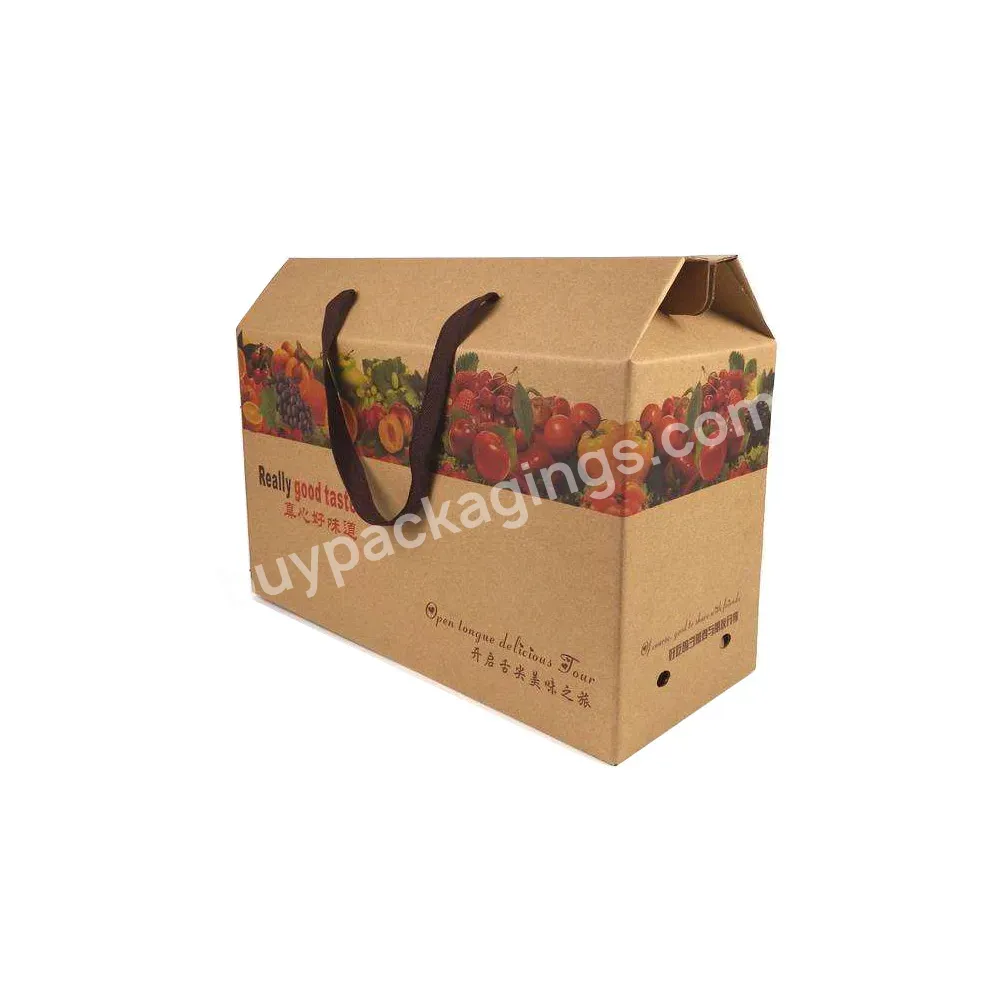 Cardboard Fruit And Vegetable Packaging Box With Handle - Buy Cardboard Fruit Box With Handle,Fruit And Vegetable Packaging Box.