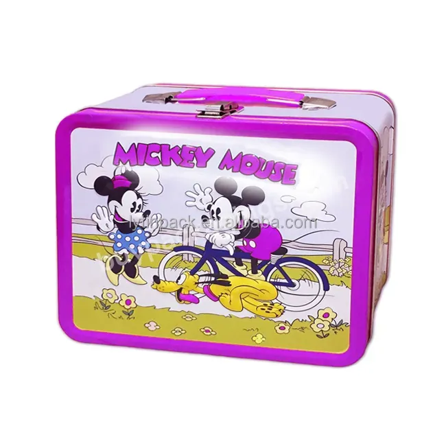 Cartoon Case Tin Metal Lunch Box Handle - Buy Lunch Box With Handle,Disposable Lunch Box,Metal Dome Lunch Box.
