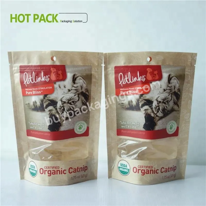 Cat Food Kraft Paper Stand Up Pouches With Window Pet Food Kraft Stand Up Packaging - Buy Cat Food Kraft Paper Stand Up Pouches,Kraft Paper Stand Up Pouches With Window,Pet Food Kraft Stand Up Packaging.