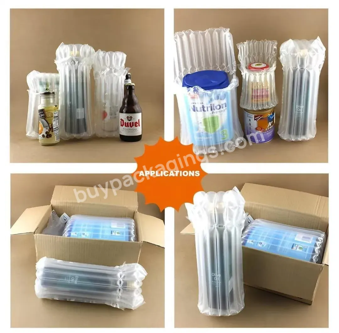 Cavity Packs Cushioning Effect Air Protection Bubble Air Cushion Bag For Glass Bottle - Buy Air Bubble Plastic Packing Bag For Protective,Plastic Bubble Bags For Wine Bottles,Inflatable Column Packaging.