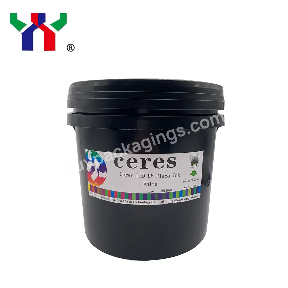 Ceres Factory High Quality Uv Led Flexo Ink For Film Printing,White,5 Kg/can