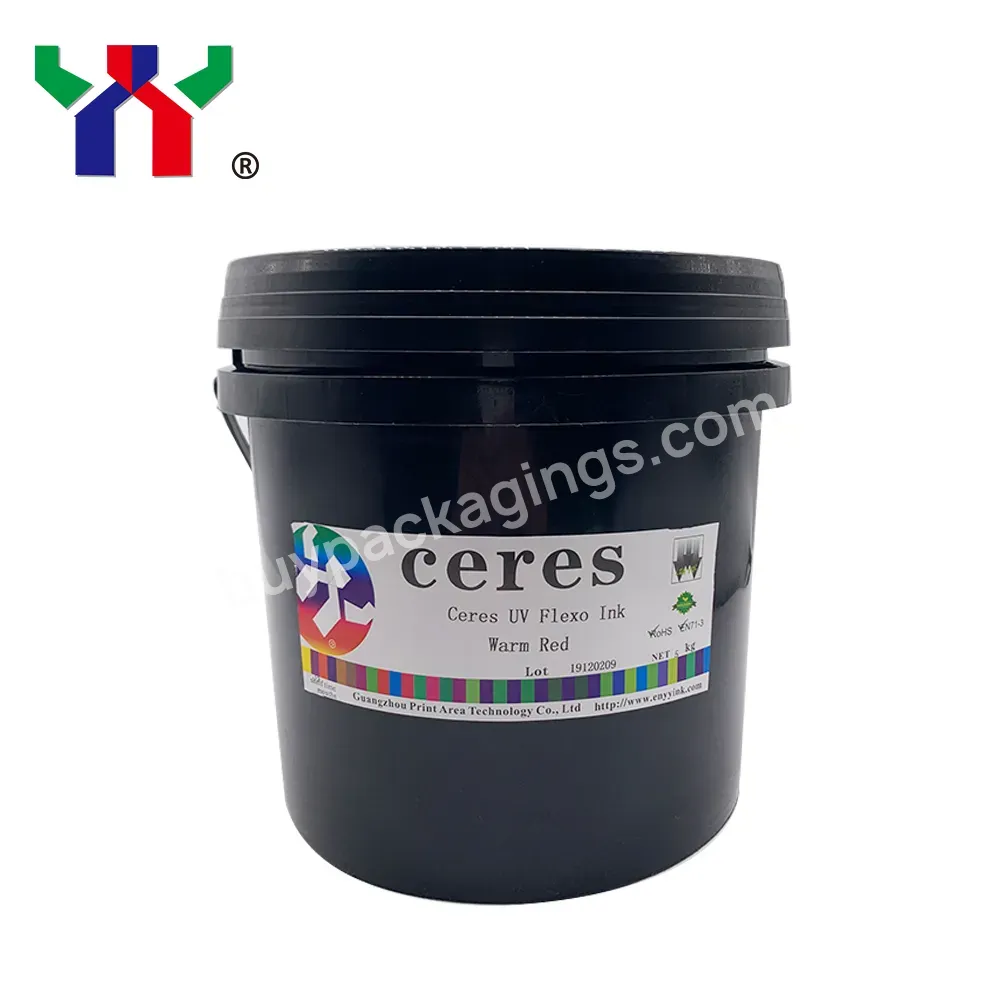 Ceres High Quality Uv Flexo Ink For Film Printing,Warm Red,5 Kg/can