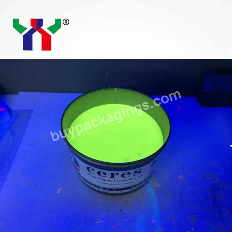 Ceres Uv Screen Printing Uv Invisible Ink,Colorles To Yellow Green,Uv Dry,1kg/catn - Buy Security Ink,Uv Offset Printing Ink,Uv Invisible Ink.