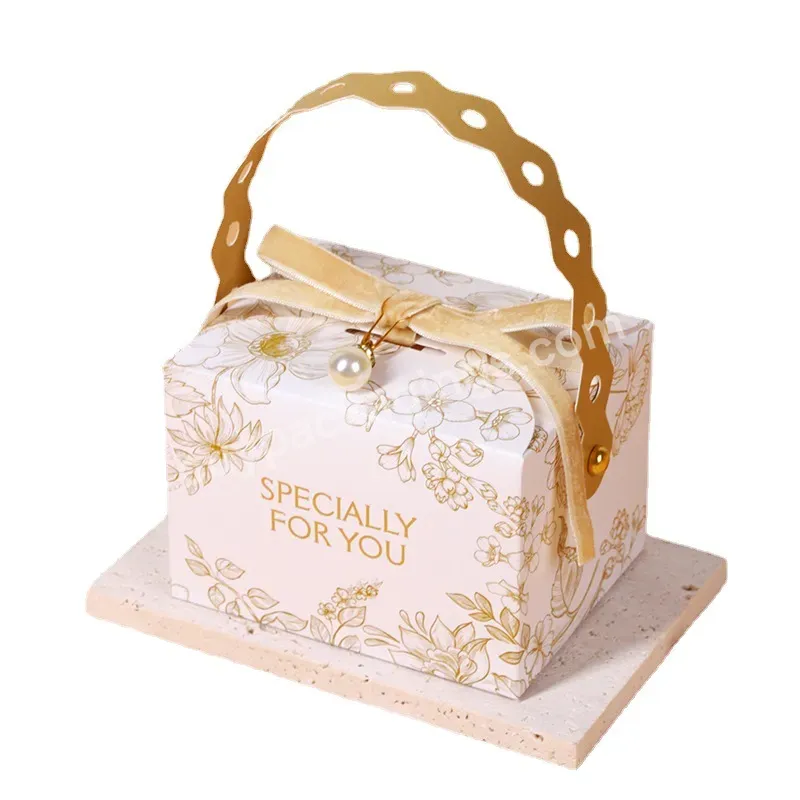 Champagne Yellow Custom Printing With Own Logo Folding Square Small Colour Square Cardboard Paper Sweets Gift Box Packaging