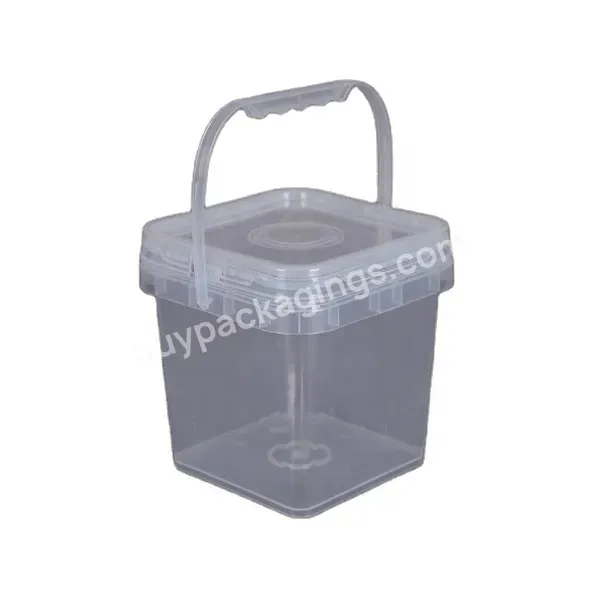 Cheap 5 Liter Clear Food Grade Square Plastic Bucket