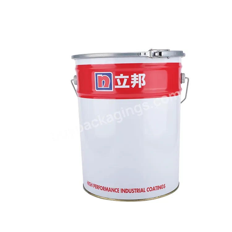 Chemical White 20l 20 Liter Large Dimensions Metal Paint Tin Can Pail Bucket With Lid And Handle For Sale Price