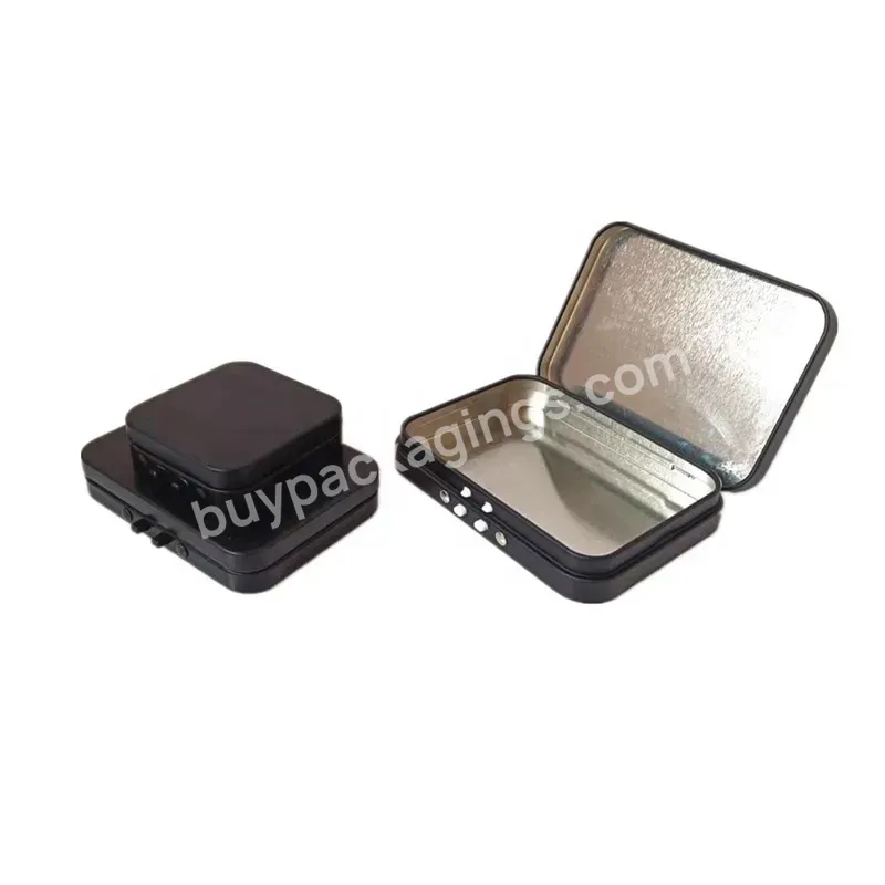 Child Resistant Tin Box With Safety Lock And With Hinged Lid Button Lock Child Proof Tin Packaging For Rolls Gummies Bites - Buy Child Proof Tin Box / Cr Tin Box / Air Tight Metal Tin Box With Lock,Cr Certificate Metal Tin Box / Food Safe Tin Box Chi