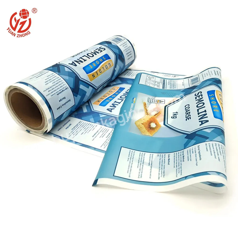 China Factory Custom Printed Food Grade Laminate Wrapping Plastic Sachet Flexible Food Packaging Roll Film For Semolina Coarse - Buy Wrapping Plastic Roll,Plastic Packing Film,Plastic Wrapping Film.