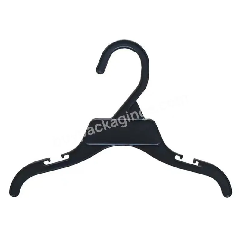 China Factory Wholesale 10 12 14 Inches PP Material Cheap Black White Disposable Plastic Hangers For Clothes