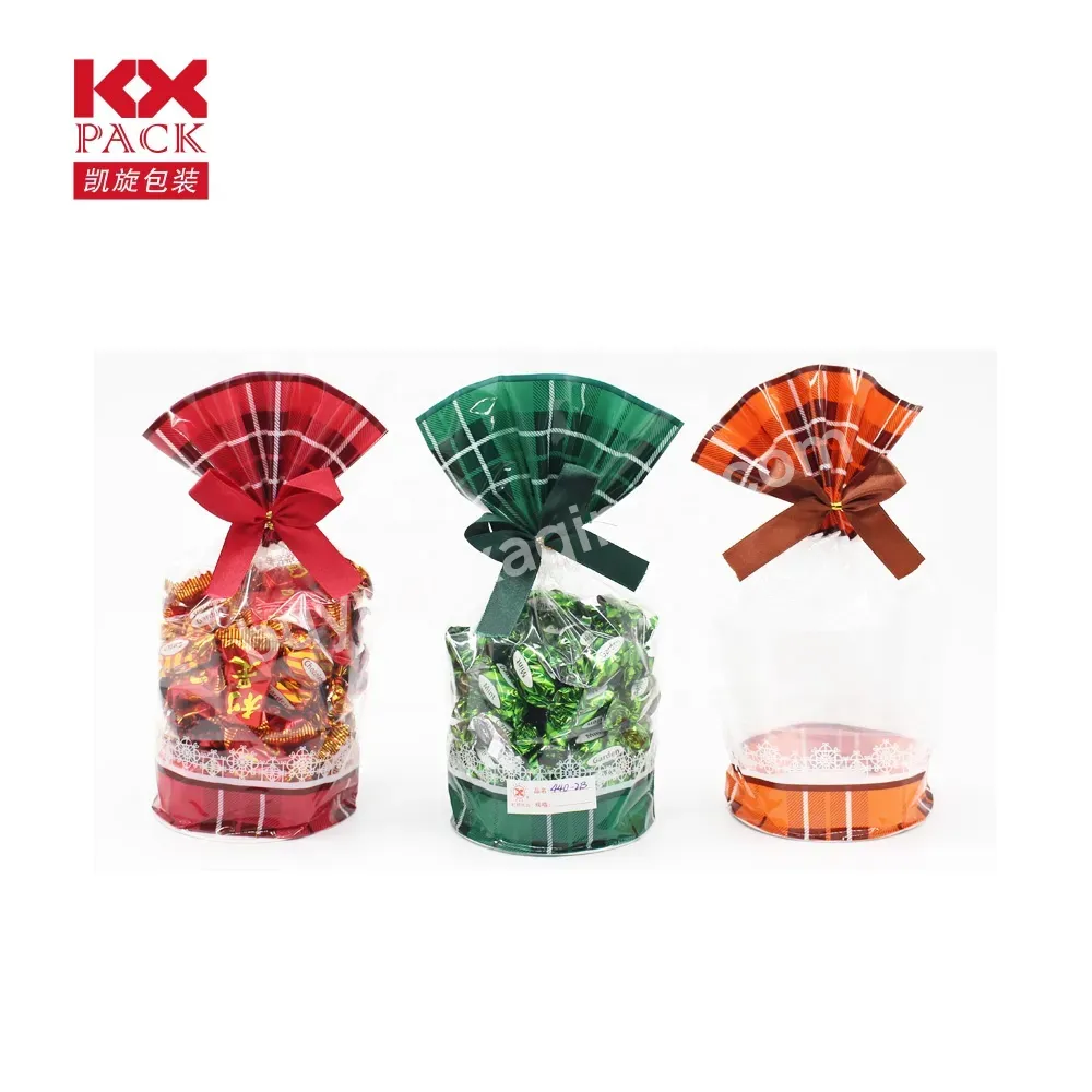China Factory Wholesale New Cute Pattern Clear Round Plastic Gift Cylinder Bags Packaging With Bow Tie For Candy - Buy Plastic Bags For Candy,Clear Candy Bags,Candy Bag Packaging.