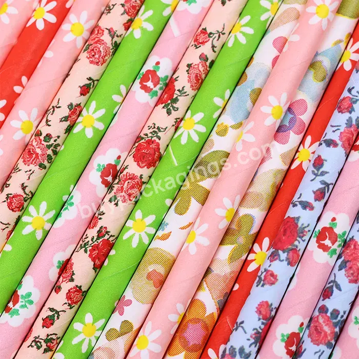 China Manufacturer Diagonal Biodegradable Bubble Tea Paper Straws Custom Design Colorful Party Paper Straw