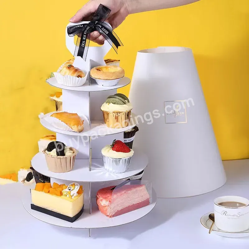 China Manufacturer Wholesale Wedding Birthday Party Table Takeaway Handle Round Dessert Floor Stand Buffet Display With Cover - Buy Custom Biodegradable Recyclable Reusable Wedding Party Birthday Hotel Display Decoration Afternoon Tea Takeaway Desser