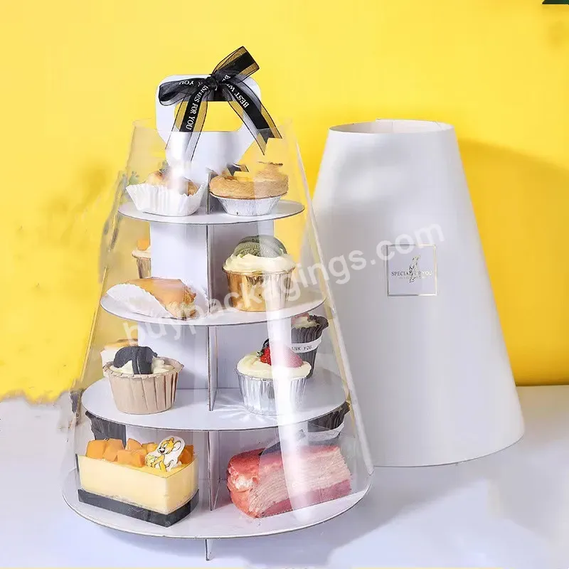 China Manufacturer Wholesale Wedding Birthday Party Table Takeaway Handle Round Dessert Floor Stand Buffet Display With Cover - Buy Custom Biodegradable Recyclable Reusable Wedding Party Birthday Hotel Display Decoration Afternoon Tea Takeaway Desser