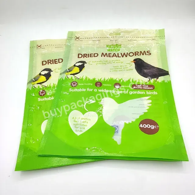 China Plastic Custom Printed Resealable Mylar Packaging Zip Lock Top Stand Up Bags Pouches Bird Meal Worms For Pet Food - Buy Plastic Bag Packaging,Custom Mylar Bags,Zip Lock Top Bags.