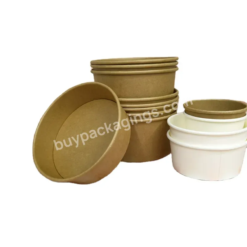 China Supplier Oilproof Kraft Paper Take Away Salad Bowl Food Container With Lid - Buy Kraft Paper Salad Bowl,Salad Paper Bowl,Paper Salad Bowl With Lid.