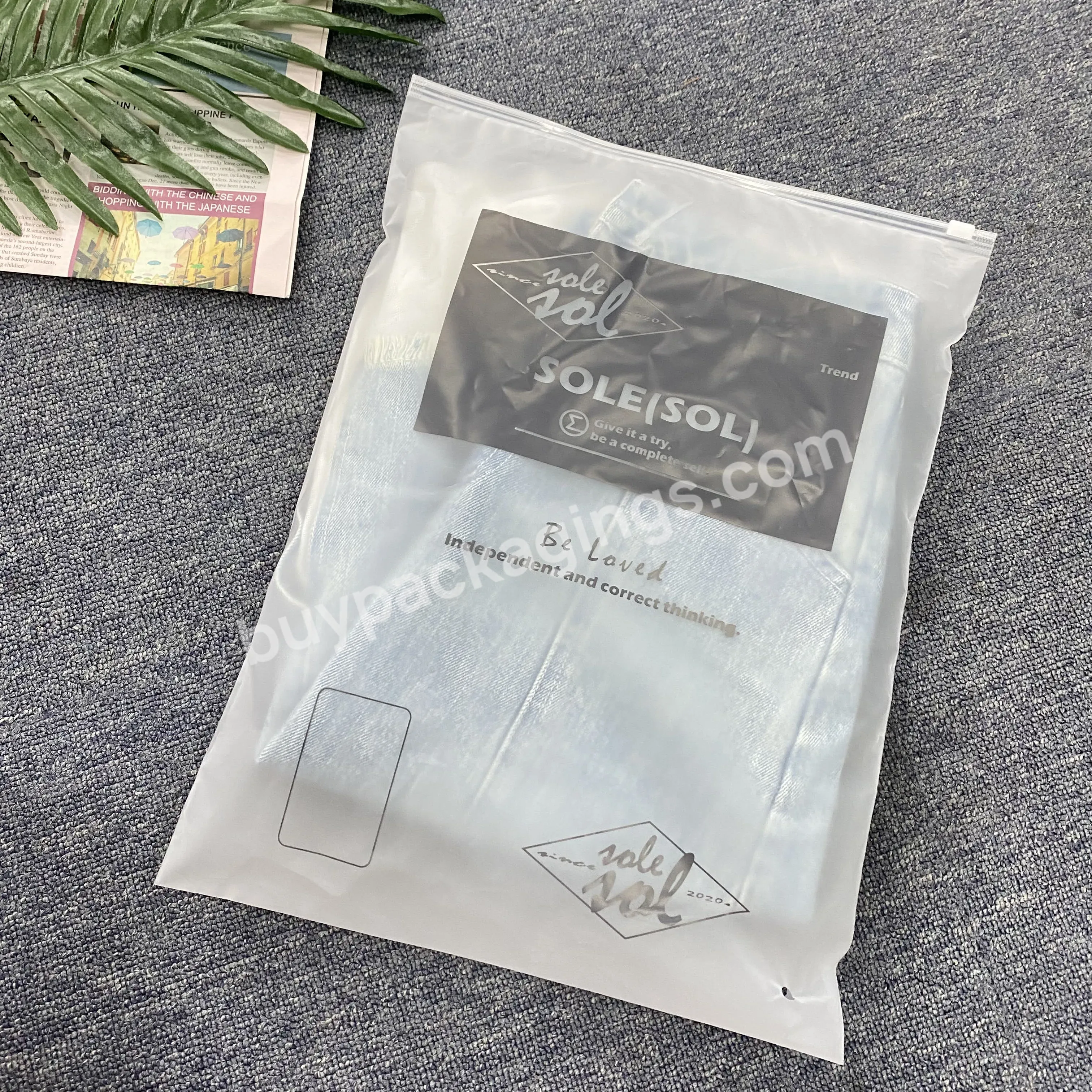 China Wholesale 2023 New Design Frosted Zipper Bag With Brand Custom Size Logo Print Recyclable Waterproof Shipping Packaging - Buy New Design Frosted Zipper Bag With Brand,Custom Size Logo Print,Recyclable Waterproof Shipping Packaging.