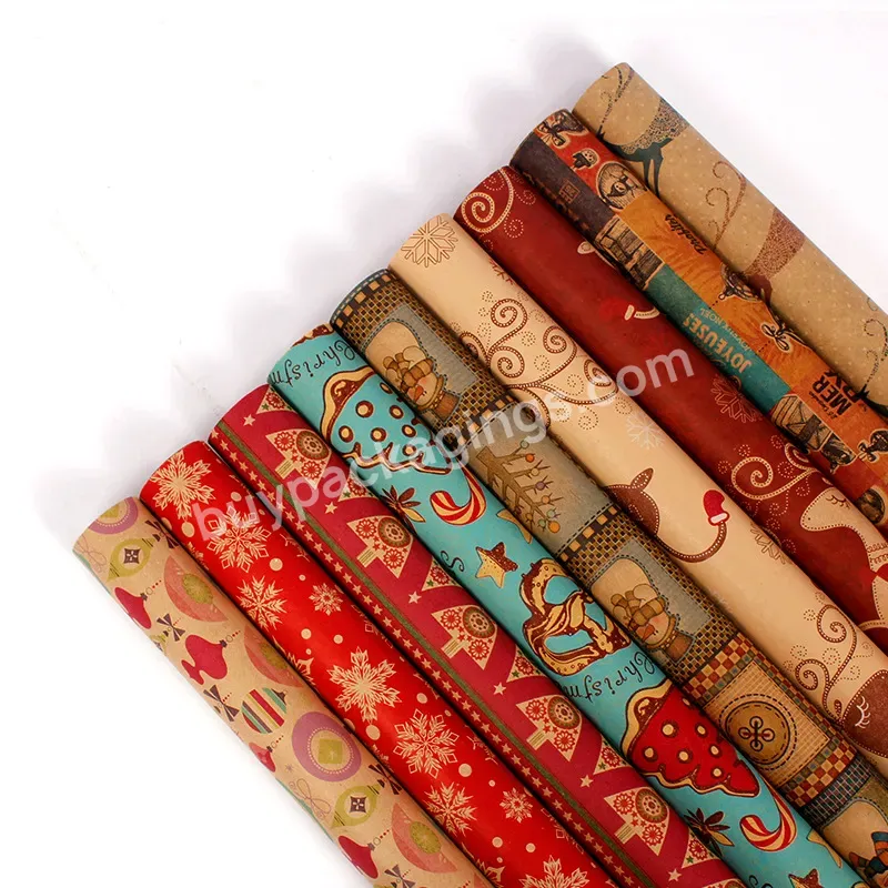 China Wholesale Custom Gift Wrapping Paper Rolls Cartoon Birthday Christmas Wrapping Paper Roll