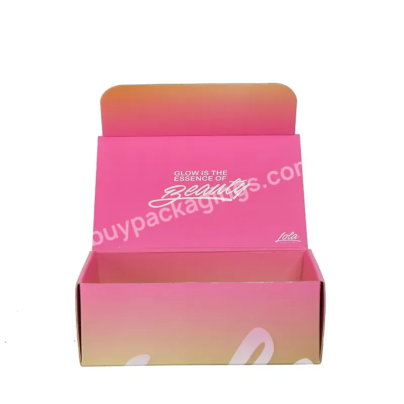 China Wholesale Gradient Pink Foldable Corrugated Tuck Top Cosmetic Packaging Boxes For Packaging Beauty Products - Buy Tuck Top Cosmetic Packaging Mailer Boxes,China Wholesale Gradient Pink Cosmetic Boxes,Boxes For Packaging Beauty Products.