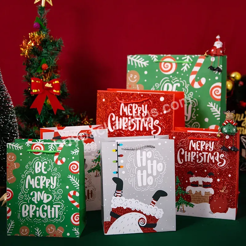 Christmas Gift Kraft Bags With Handle Boys And Girls Christmas Candy Bags Paper Goody Bags - Buy Christmas Gift Bags,Christmas Bag,Christmas Paper Bags.