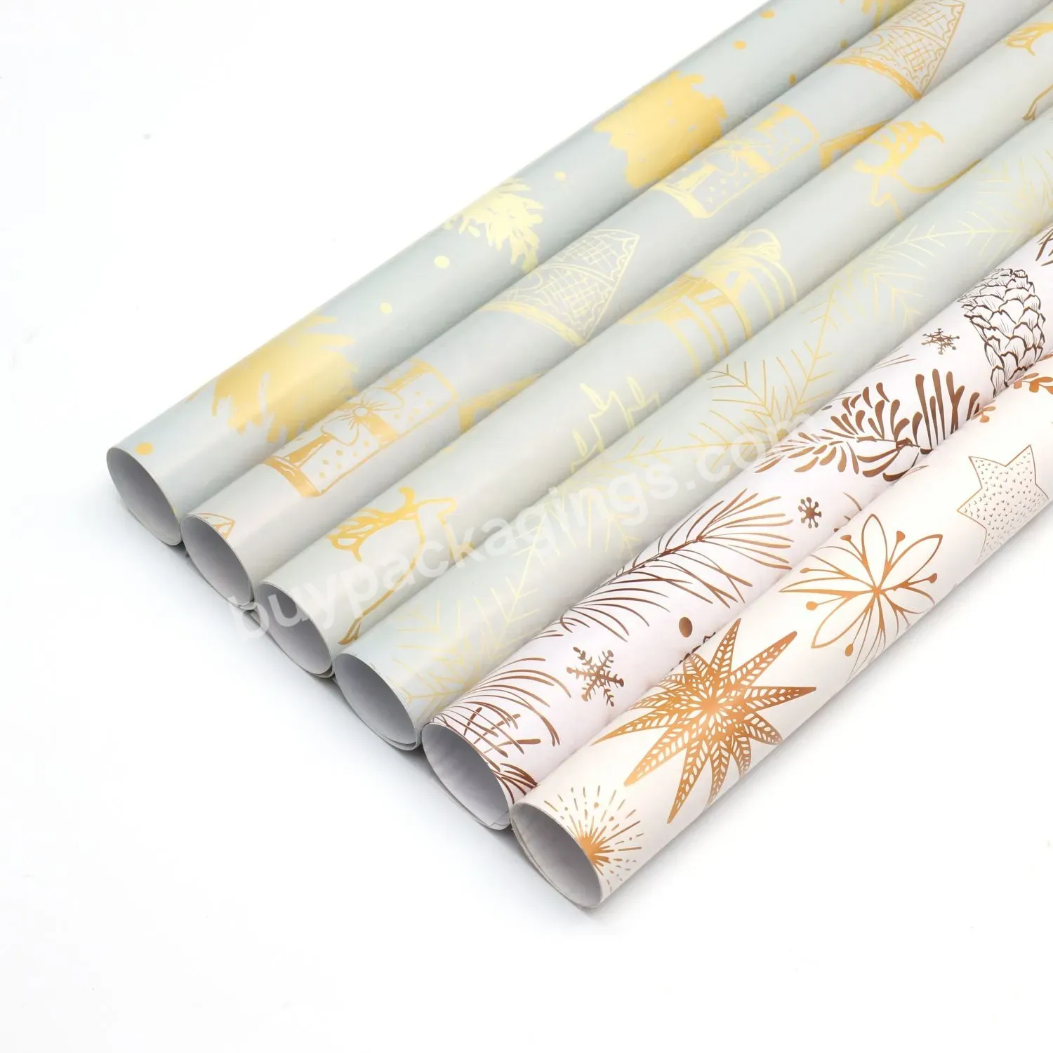 Christmas Gift Wrap Paper Kraft Wrapping Paper With Golden Foil Printed - Buy Christmas Gift Wrap Paper,Kraft Wrapping Paper,Golden Foil Printed.