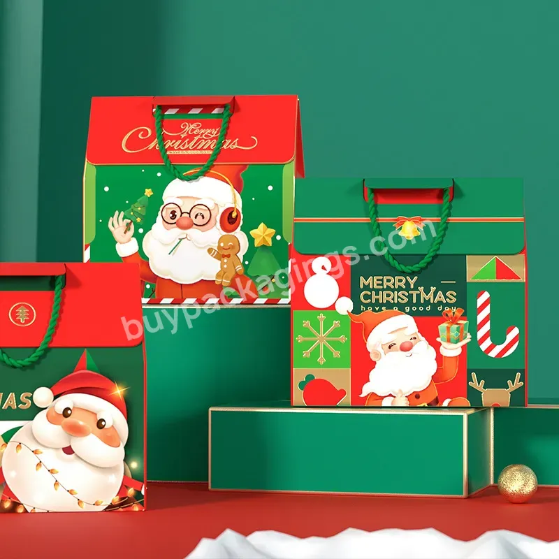 Christmas Style Custom Luxury Cardboard Gift Packaging Corrugated Box With Handle - Buy Christmas Gift Packaging Box With Handle,Paper Boxes For Gift,Wedding Christmas Gift Packaging Box.