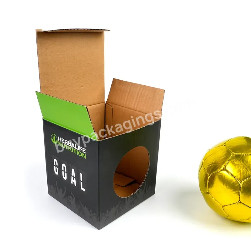 Classical Customized Football Packing Box Cardboard Package Soccer Ball Box With Window