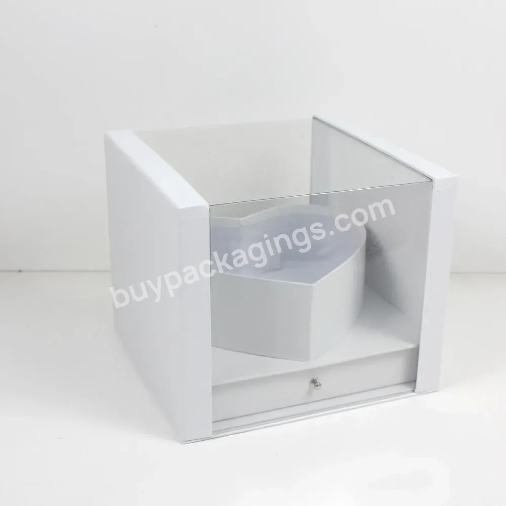 Classical Heart Shaped Slotted Boxes Fresh Flower Packaging Box With Drawer - Buy Classical Heart Shaped Slotted Boxes,Fresh Flower Packaging Box,Flower Box With Drawer.