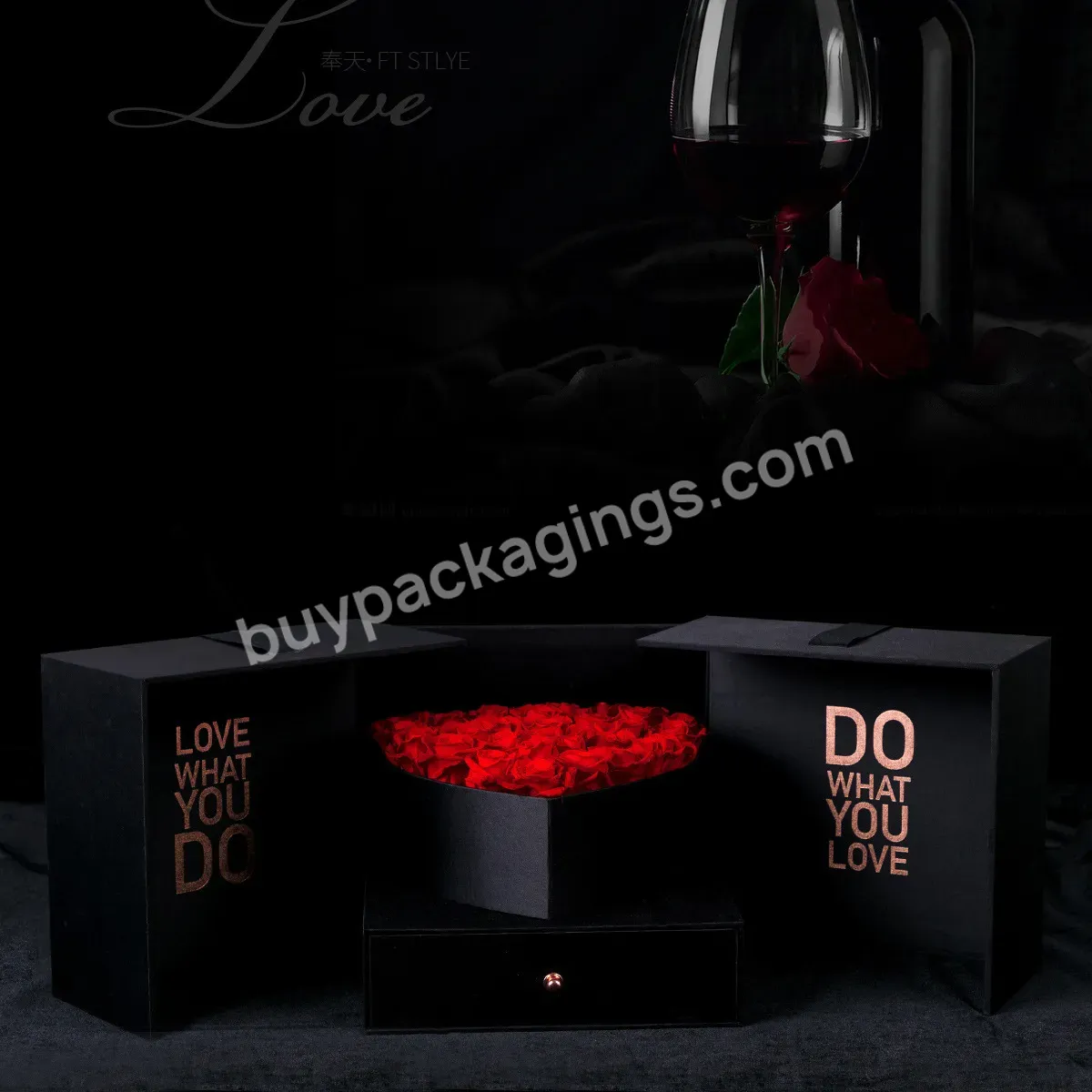 Classical Luxury Magic Cube Box Heart Inner Flower Box With Drawer Flower Packaging For Valentine's Day - Buy Classical Luxury Magic Cube Box,Heart Inner Flower Box With Drawer,Flower Packaging For Valentine's Day.