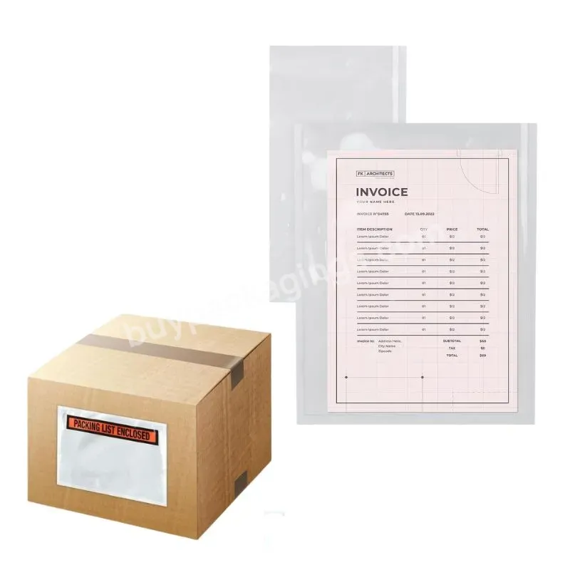 Clear 2 Mil Polyethylene Panel Packing List Invoice Pouches Slips Enclosed Envelope Self-adhesive Packing List Envelopes - Buy Packing List Enclosed Envelopes,Clear 2 Mil Polyethylene Packing Slip Envelope Pouches,Self-adhesive Packing List Envelopes.