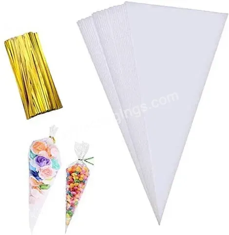 Clear Cellophane Plastic Popcorn Bag Cone Cellophane Bag For Candy - Buy Cone Cellophane Bag For Candy,Plastic Popcorn Bag,Clear Cellophane Bag For Candy.