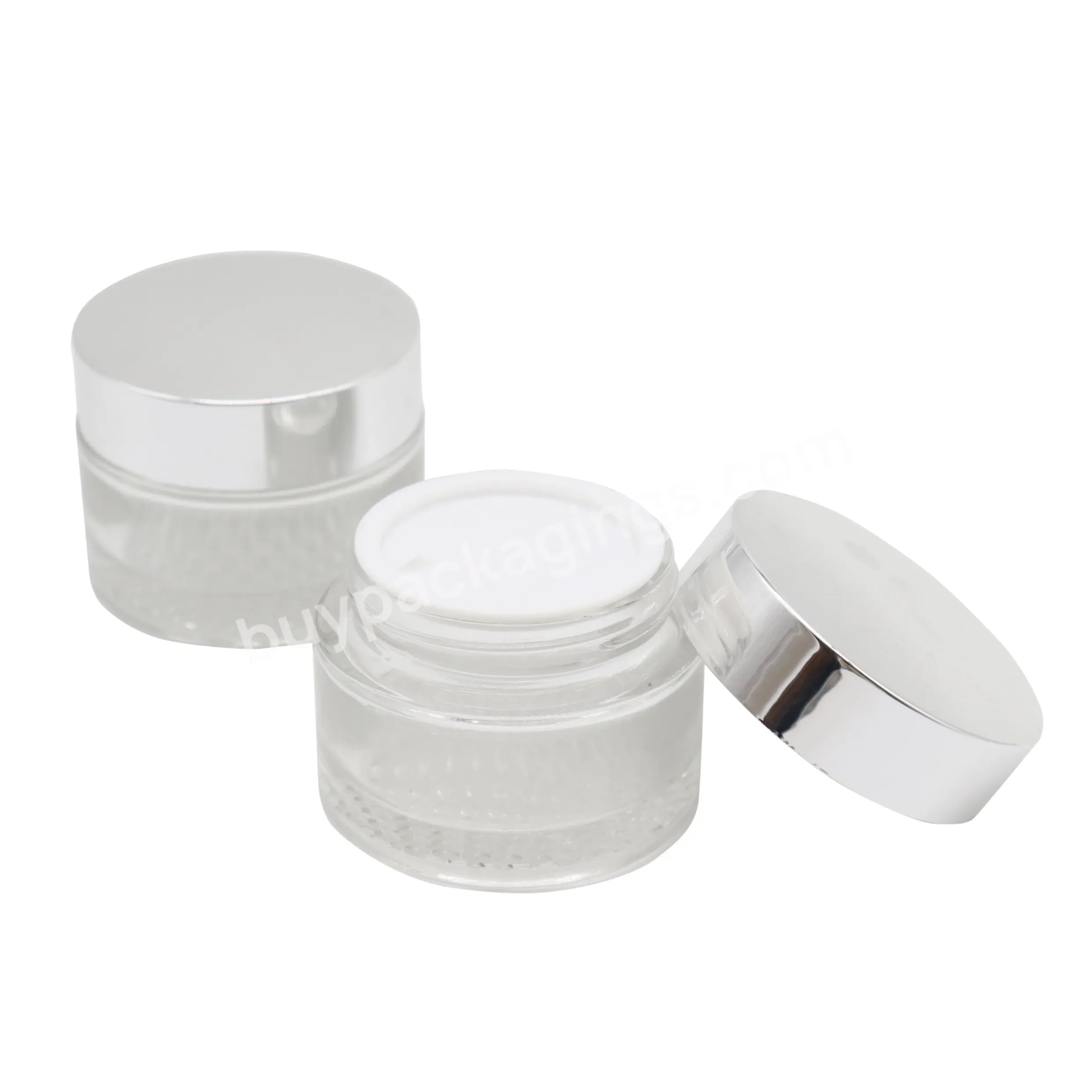 Clear Frost 30ml 50ml Thick Bottom Glass Cosmetic Cream Jar With Aluminum Screw Lid - Buy Glass Cream Jars Wholesale,Cream Glass Jar Cosmetic,30 Ml Glass Jar With Aluminum Lid.
