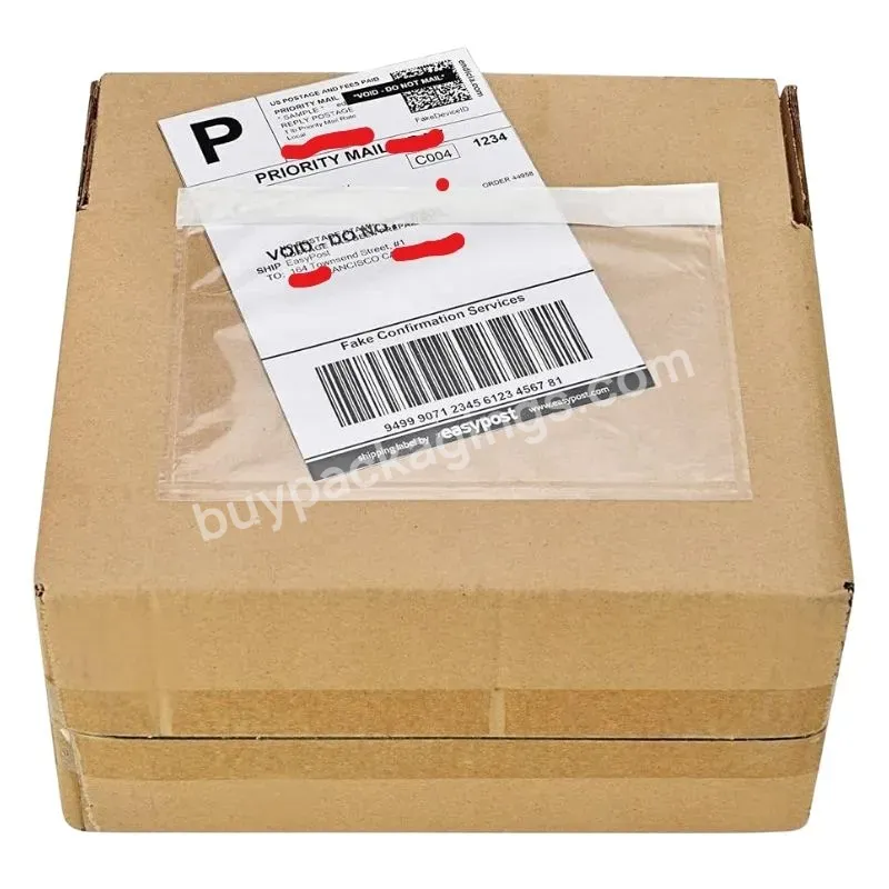 Clear Invoice Postage Pocket 6x10 7.5x5.5 Adhesive Top Loading Packing List Enclosed Shipping Label Envelopes - Buy Enclosed Envelops,Invoice Postage Pocket,Packing List Envelope.