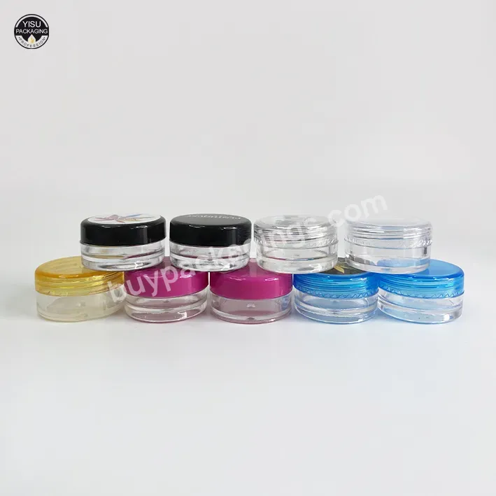 Clear Jar 3g 5g 10g 15g 20g Empty Plastic Cream Jars Sample Pots Cosmetic Container With Colored Lids - Buy Empty Screw Custom Cosmetic Plastic Jars,5 Grm Plastic Jar For Cosmetics,Jar Cream Plastic Cosmetic Tube.