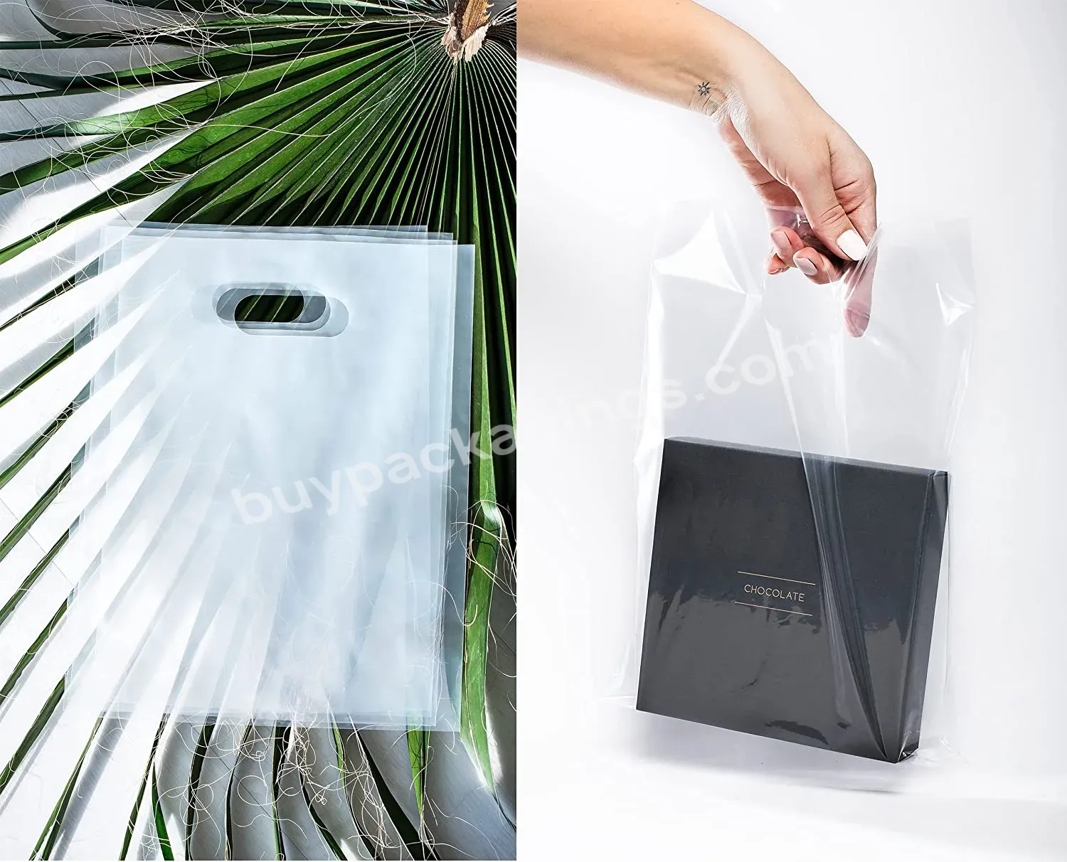Clear Ldpe Solid Handle Bag Merchandise Bag With Die Cut Handles For Shopping - Buy Clear Ldpe Bag,Merchandise Bag With Die Cut Handles,Solid Handle Bag For Shopping.