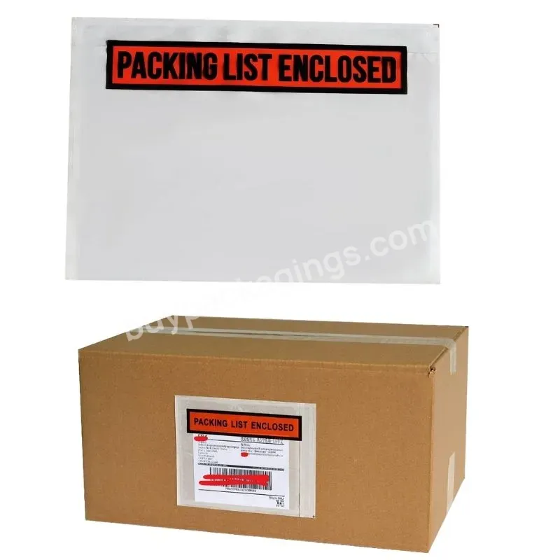 Clear Mailing Pouch Shipping Label Enclosed Bags Top Loading Packing List Envelope With Self-adhesive For Packing Slips Invoice - Buy Packing List Envelope With Self-adhesive,Mailing Pouch Enclosed Bags,Shipping Lable Envelops.